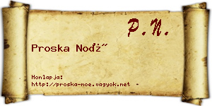 Proska Noé névjegykártya